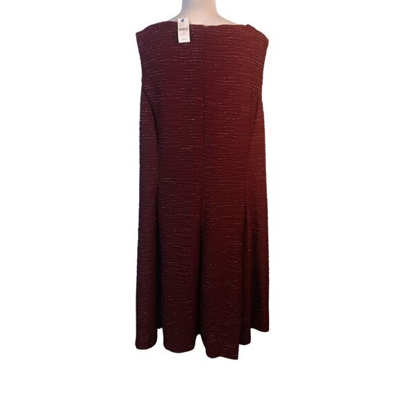Lane Bryant Elegant Burgandy Silver Shimmer Sleeveless Dress - Picture 5 of 9
